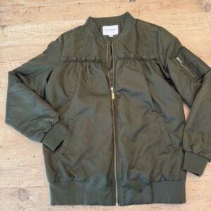 Katherine Barclay long bomber jacket M army green